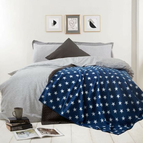 Dreamscene Coperta calda e morbida in pile di flanella per divano per  bambini, blu navy - 127