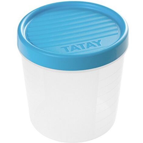 TATAY-Contenitore per alimenti con chiusura a vite, 1 L, in plastica, 12 x 12 x 12,5 cm, Plastica, blu, 1L (1/4)