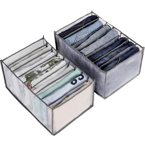 Allinside Organizzatore per Abiti da Guardaroba, Cassetto in Rete Lavabile e Pieghevole con Scomparti per Jeans, Pantaloni, Pantaloni a zampa, Magliette,2 Confezioni (7 Griglie + 9 Griglie),V006CORMSH (1/3)