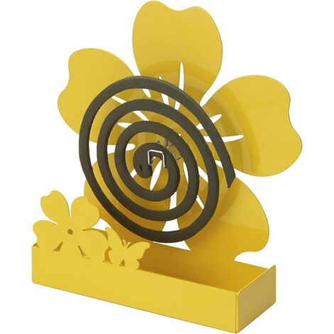 Porta Zampirone in Metallo Fiore Giallo. Portazampirone da interno o da esterno 17X5X18cm (1/5)