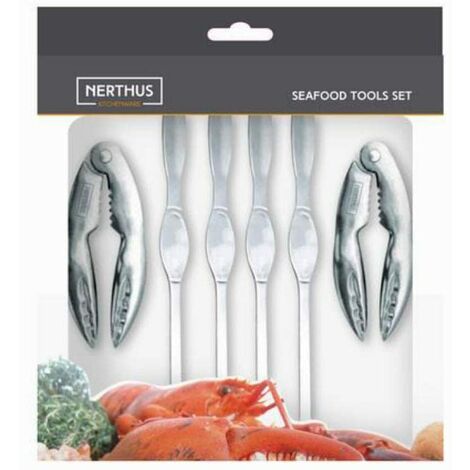 NERTHUS FIH 384 set di utensili per crostacei, Acciaio inossidabile, argento (1/3)