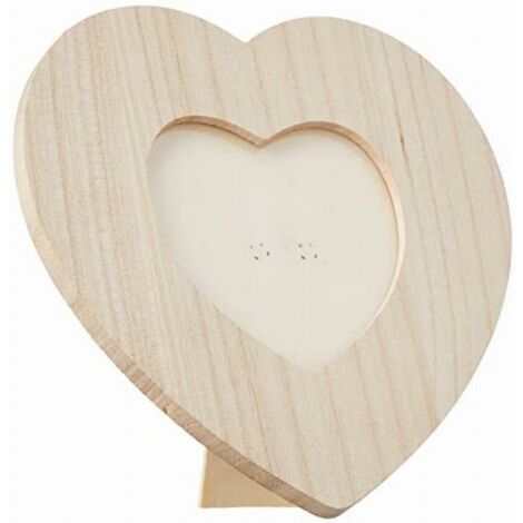 Artemio - Cornice in Legno a Forma di Cuore, 17,5 x 17,5 cm, Colore: Beige