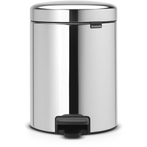 Brabantia Pattumiera con Pedale, Argento (Inox Lucido), 5 Litri
