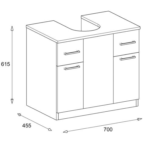 Sottocolonna 2 Ante. Mobile Bagno sotto lavabo Copri Colonna