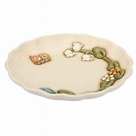 THUN - Centrotavola Decorato con Fiori e Farfalla - Accessori e Decorazioni Casa - Linea Country - Ceramica - Ø 30,4 cm