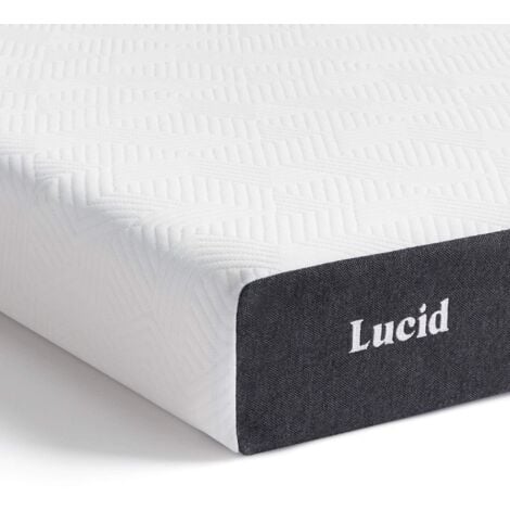 LUCID Materasso in memory foam Infusione di gel rinfrescante carbone di bambu sottile 13 cm Rigido Matrimoniale 160 x 200 cm