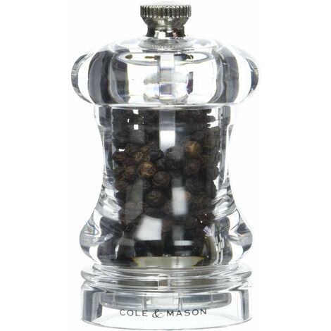 Cole & Mason H12501P Capstan Macina Pepe, Precision+/Macinatura Regolabile, Acrilico, 85mm, Include 1 x Mulino, Garanzia a Vita sul Meccanismo (1/2)