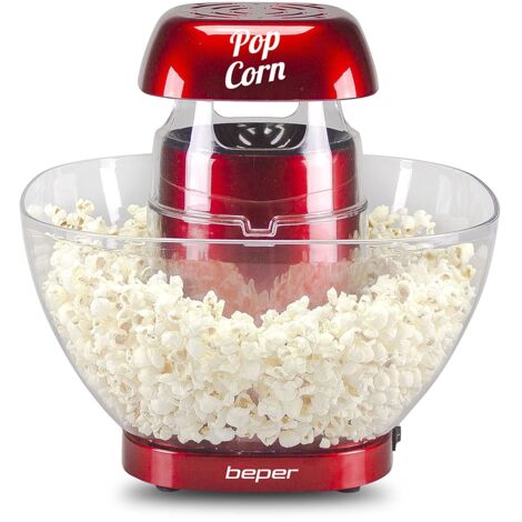 BEPER P101CUD052 Macchina Popcorn ad Aria Calda – Macchina Pop Corn con Ciotola Rimovibile per Popcorn Senza Grassi o Olio