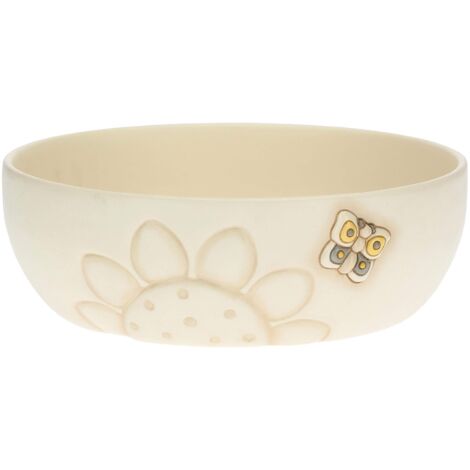 THUN - Ciotola con Fiore e Farfalla - Accessori Cucina - Linea Elegance - Porcellana - Ø 26 cm