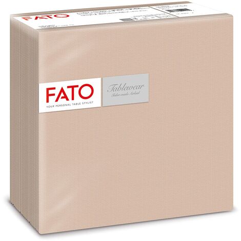 FATO Tovaglioli in Carta a secco, Airlaid, Effetto Tessuto, Confezione da 50 tovaglioli, Formato 40x40 piegato in 4, Decoro Shade Cappuccino
