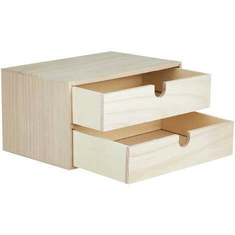 Plumier 2 Étages Artemio Bois Naturel – 24 X 6 X 3 Cm – Trousse École & Bureau Élégante En Bois