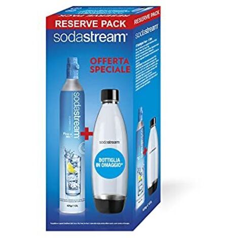 SodaStream Cilindro Ricarica Gas CO2 in Licenza d’Uso per Gasatore + Bottiglia in PET Fuse da 1 Litro per Gasatore (1/4)