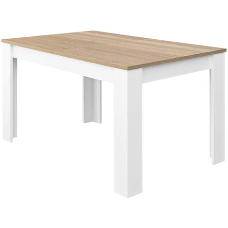 13Casa Vanilla A9 Tavolo Allungabile, 140 x 90 x 78 H Cm, Rovere, Bianco, Melamina, melammina, quadrato