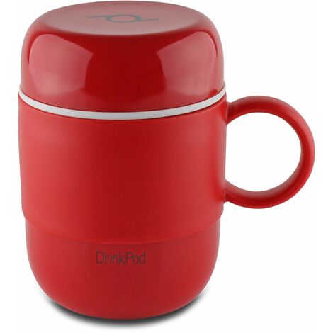 DrinkPod Tazza da viaggio isolata sottovuoto, acciaio inossidabile 18/10, rosso, 280 ml (1/5)