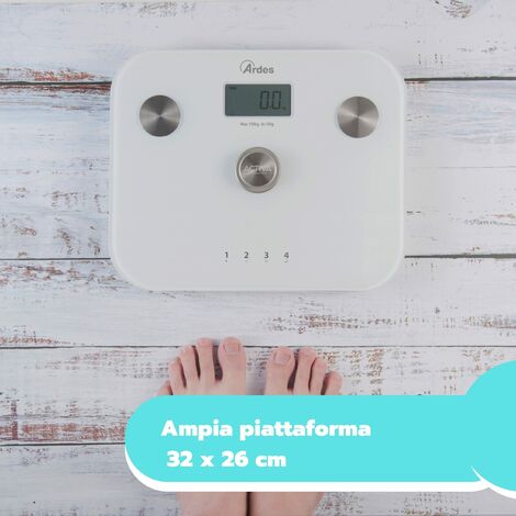 Ardes AR2PPBFM ACTIVA Bilancia Pesapersone Digitale Senza Batteria in Vetro  NO Pile Peso Max 150 kg