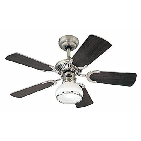 Westinghouse Lighting 72415 Ventilatore A Soffitto Per Interni A Cinque Pale, Nero Argento, 90 x 90 x 42 Cm (1/4)