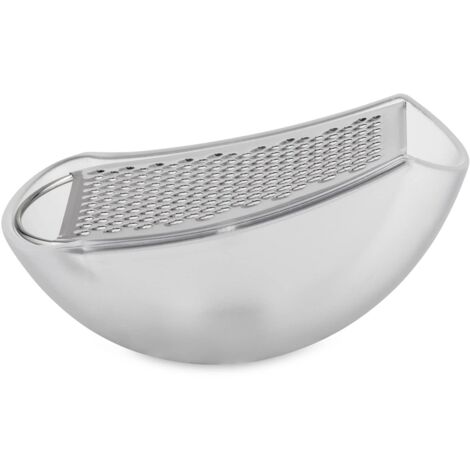Alessi Parmenide AARU01 I - Grattugia con Raccoglitore di Design, in Resina Termoplastica e Acciaio Lucido, Ghiaccio (1/4)