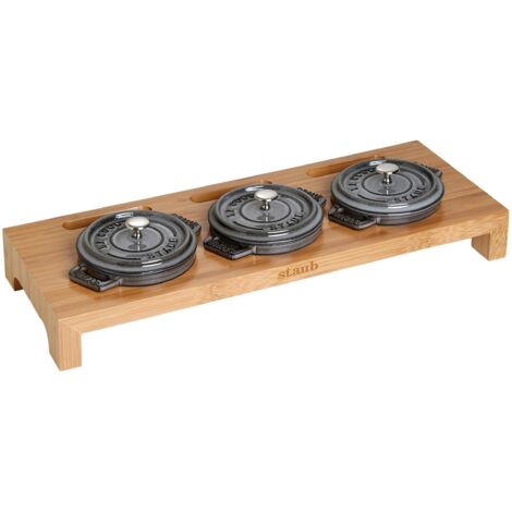 Staub Accessories 40510-299-0 Supporto in Legno Bambù per Mini Cocottes, 170 x 445 x 55 mm (1/4)
