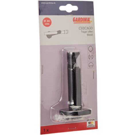 Gardinia Supporto per Asta per Tende, Metallo, Nero, 8 x 8 x 0.1 cm, 31030 (1/4)