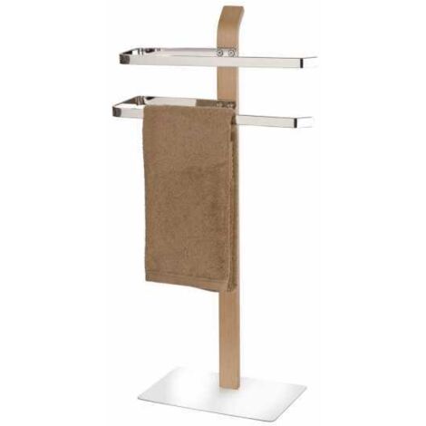 WENKO Piantana portasalviette Salmona Nature - 2 bracci, Acciaio, 40.5 x 79.5 x 21.5 cm, Cromo (1/8)