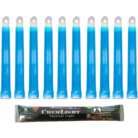 Cyalume Bastoncino luminoso azzurri militare ChemLight Lightsticks 15cm - Light Sticks ultra-luminosi 8 ore (Scatola da10) (1/4)