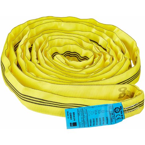 Braun 30061RS - Cinghia di recupero, 3000 kg, portata 6 m con 3 m di lunghezza, con anima in poliestere, colore: Giallo