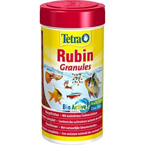 Tetra Rubin Granules - Mangime per pesci in granuli con esaltatori di colore naturali, favorisce la colorazione intensa dei pesci, lattina da 250 ml