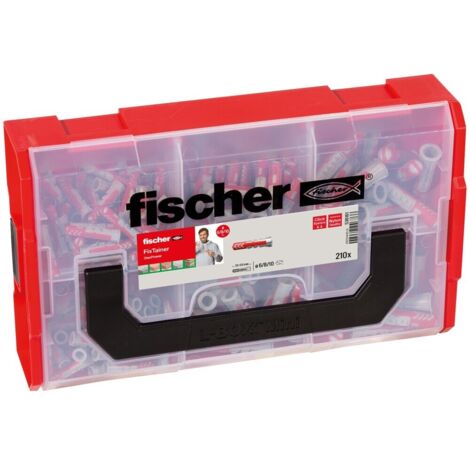 Fischer FixTainer DuoPower, 210 Tasselli Universali, per Fissaggio su Muro Pieno, Mattone Forato, Cartongesso e Calcestruzzo cellulare, 536161