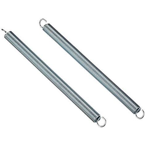 Chapuis, Set di 2 molle di tensione con ganci a molla in acciaio zincato, molle a doppio gancio, molle di trazione a spirale, diametro 1,2 mm, lunghezza 140 mm