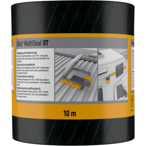 Sika - SikaMultiSeal BT, Alluminio - Nastro sigillante butilico - Rivestito con un foglio di alluminio - Impermeabile - Rotoli da 10m x 100mm