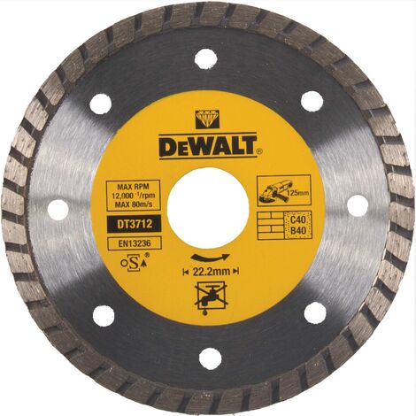 DeWALT DT3712-QZ disco diamantato de 12,5 cm disco diamantato con cerchio turbo