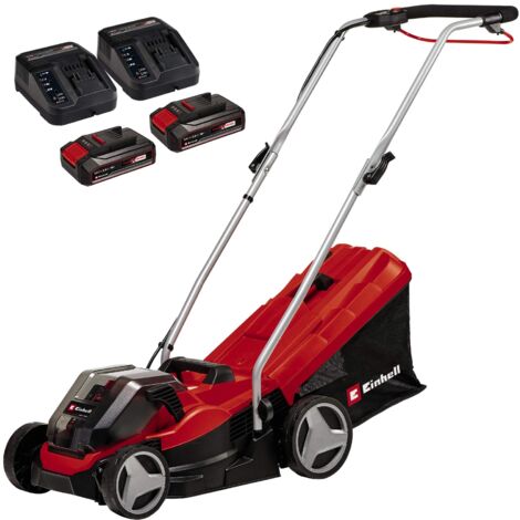 Einhell Tosaerba a batteria GE-CM 36/33 Li Kit Power X-Change (36 V, 33 cm larghezza di taglio, fino 250 m², 30 L sacco raccoglitore, incl. 2x 2,5 Ah batteries e 2x caricabatteriee)