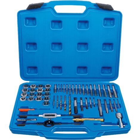 Juego de machos y terrajas pulgadas 1/4 - 1/2 56 piezas