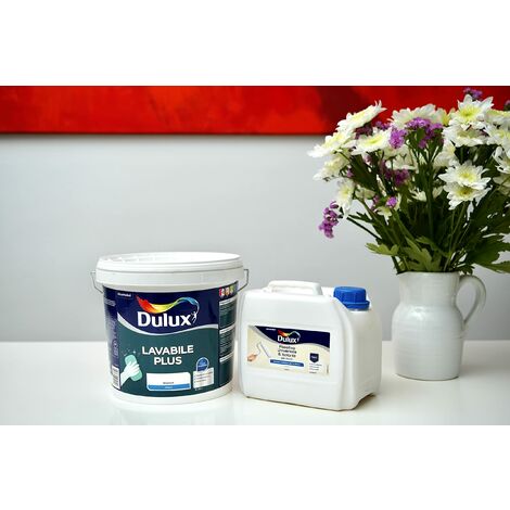 Dulux Lavabile Plus Pittura all'Acqua per Interni Lavabile per Tutti Gli Ambienti, 5 Litri, Bianco