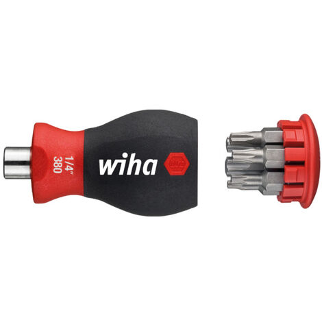 Wiha Giravite con portainserti a magazzino, magnetico TORX®, con 6 inserti, Stubby, 1/4" (33744)