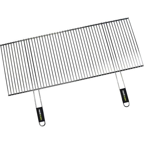 Cook'in garden - Griglia Regolabile per Barbecue in Acciaio Cromato - Manici Soft Touch - Resistente alle Fiamme e Alte Temperature - 100 x 40 cm a 61 x 40 cm