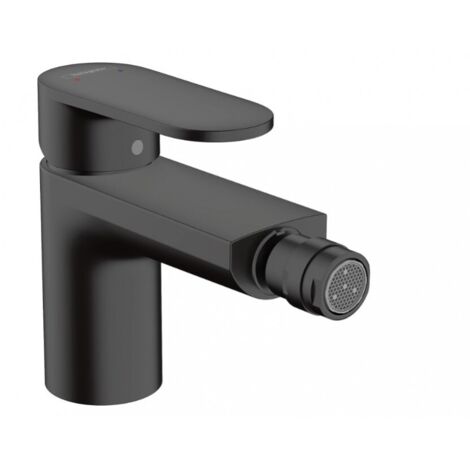 hansgrohe Vernis Blend - Rubinetto per bidet con scarico, Miscelatore monocomando risparmio idrico (EcoSmart) con altezza bocca 80 mm, nero opaco, 71210670 (1/8)