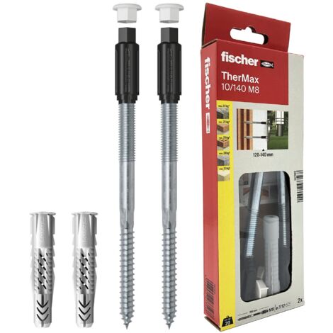Fischer Thermax 10/140 M8 Kit 2 pz Tasselli per Fissaggio su Cappotto Isolante Max 140 mm