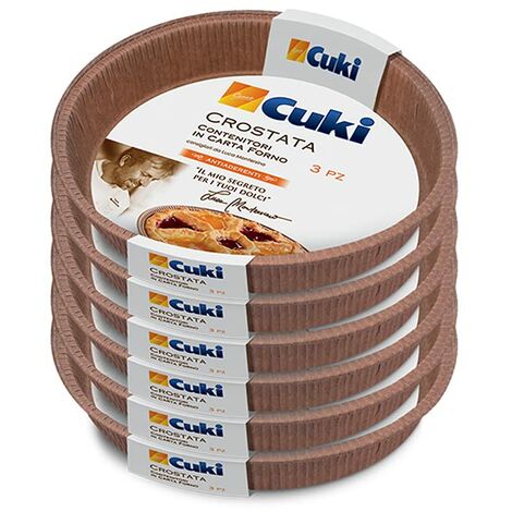 Cuki Contenitori In Carta Forno Antiaderenti Crostata - Cm Ø20,6 X H2,8-6 Confezioni Da 3 Pezzi (1/5)