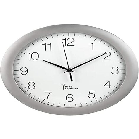 Hama - Orologio da parete radiocontrollato (30 cm, grande orologio da  cucina, silenzioso, con grande quadrante, orologio
