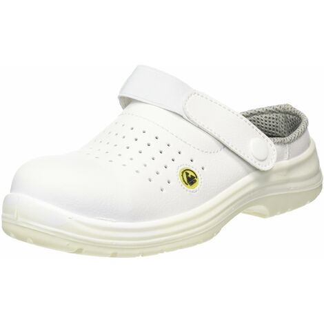 Portwest FC03WHR36 Sandalo di Sicurezza Traforato SB AE ESD in Composito, Bianco, 36
