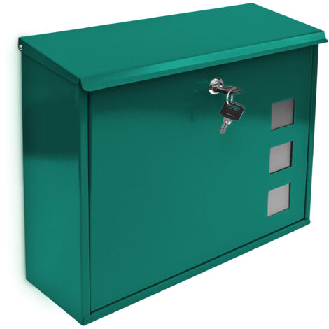 Relaxdays Cassetta Postale, Casa, Casetta delle Lettere, Buste, Casella Posta, Giornali, a Parete, Mail Box, Verde (1/5)