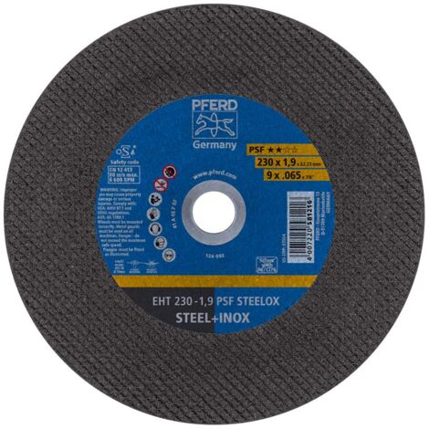 PFERD Disco da taglio, 5 pezzi, 230 x 1,9 x 22,23 mm, dritto, PSF STEELOX 69198293 – per acciaio e acciaio inossidabile (INOX) (1/5)