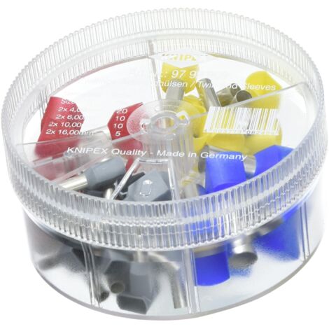KNIPEX 97 99 909 Scatole assortimento con terminali a bussola preisolati 4 pezzi