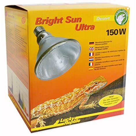 Lucky Reptile Bright Sun Ultra Desert - Lampada a Vapori Metallici 150W E27 - Luce Diurna per Grandi Terrari - UVA e UVB Termica per Rettili del Deserto