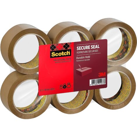Scotch Nastro da Imballo per Sigillatura Sicura, Avana - 50 mm x 66 m, 6 Rotoli/Confezione - Nastro Adesivo di Qualità per Chiudere Scatole, Cartoni e Pacchi