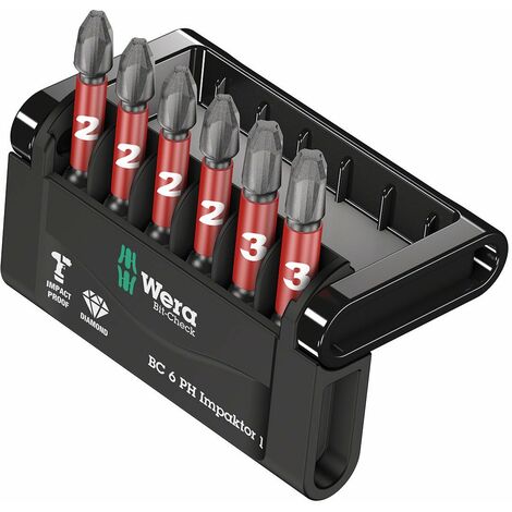 Wera 05057691001 Assortimento di Bit, bit-check 6