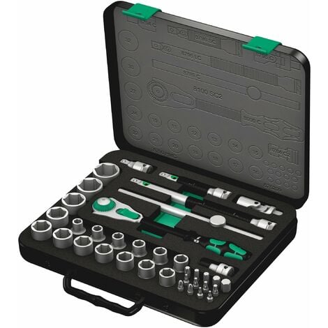 Wera, 8100 SC 2 Kit con cricchetto Zyklop Speed con attacco da 1/2,  metrico, 37