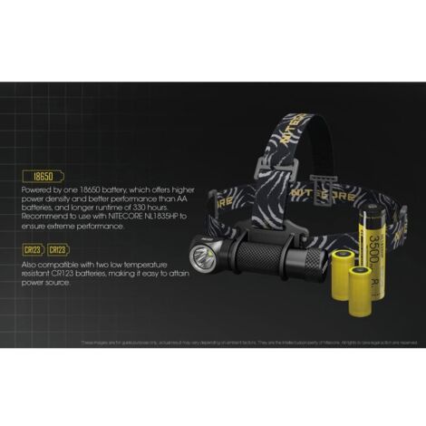 Nitecore Hc33, Lampada da testa Unisex, Nero, N/A
