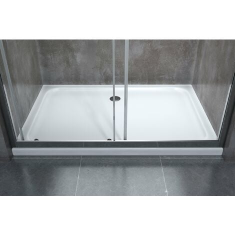 Porta doccia battente Easy 80 cm, H 190 cm in vetro, spessore 6 mm  trasparente nero